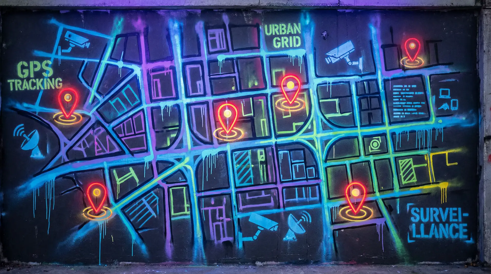 沧海百年电视剧 狗仔追踪地图 - 城市涂鸦风格